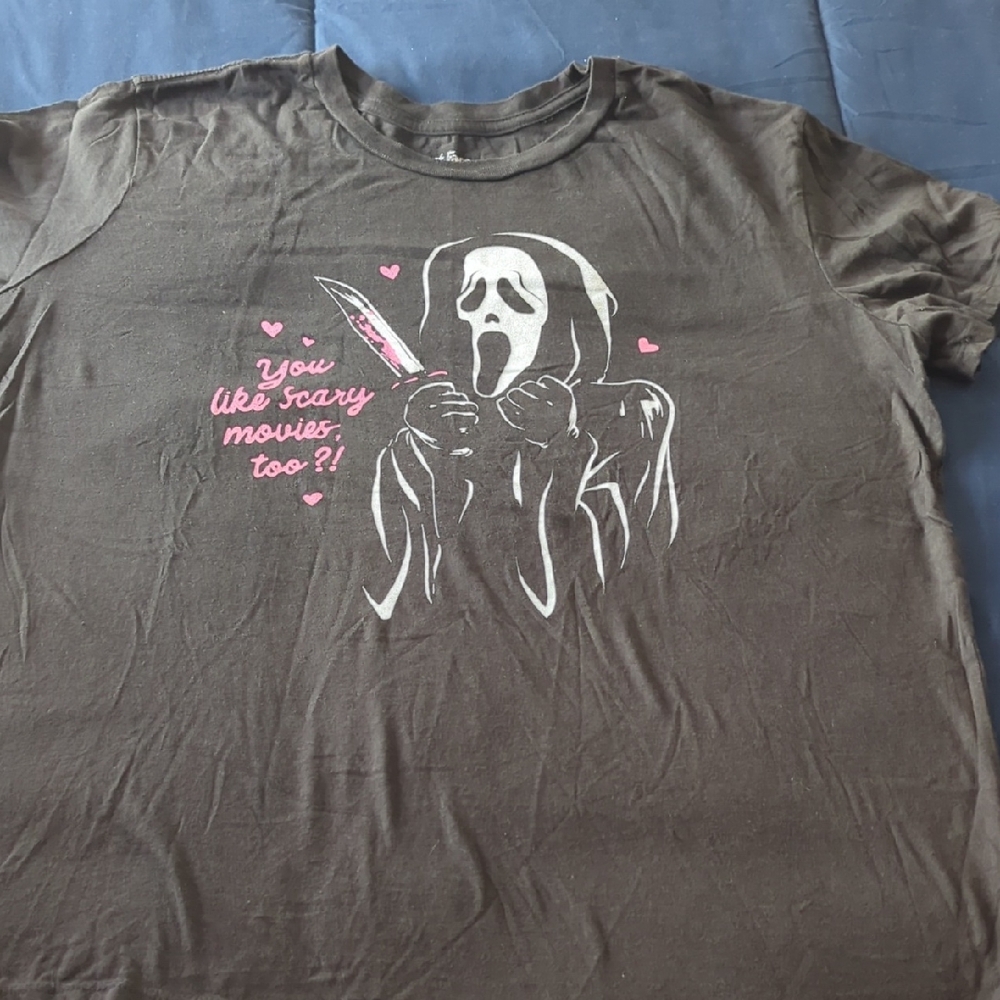 Hot Topic Black Tee with Pink Accents